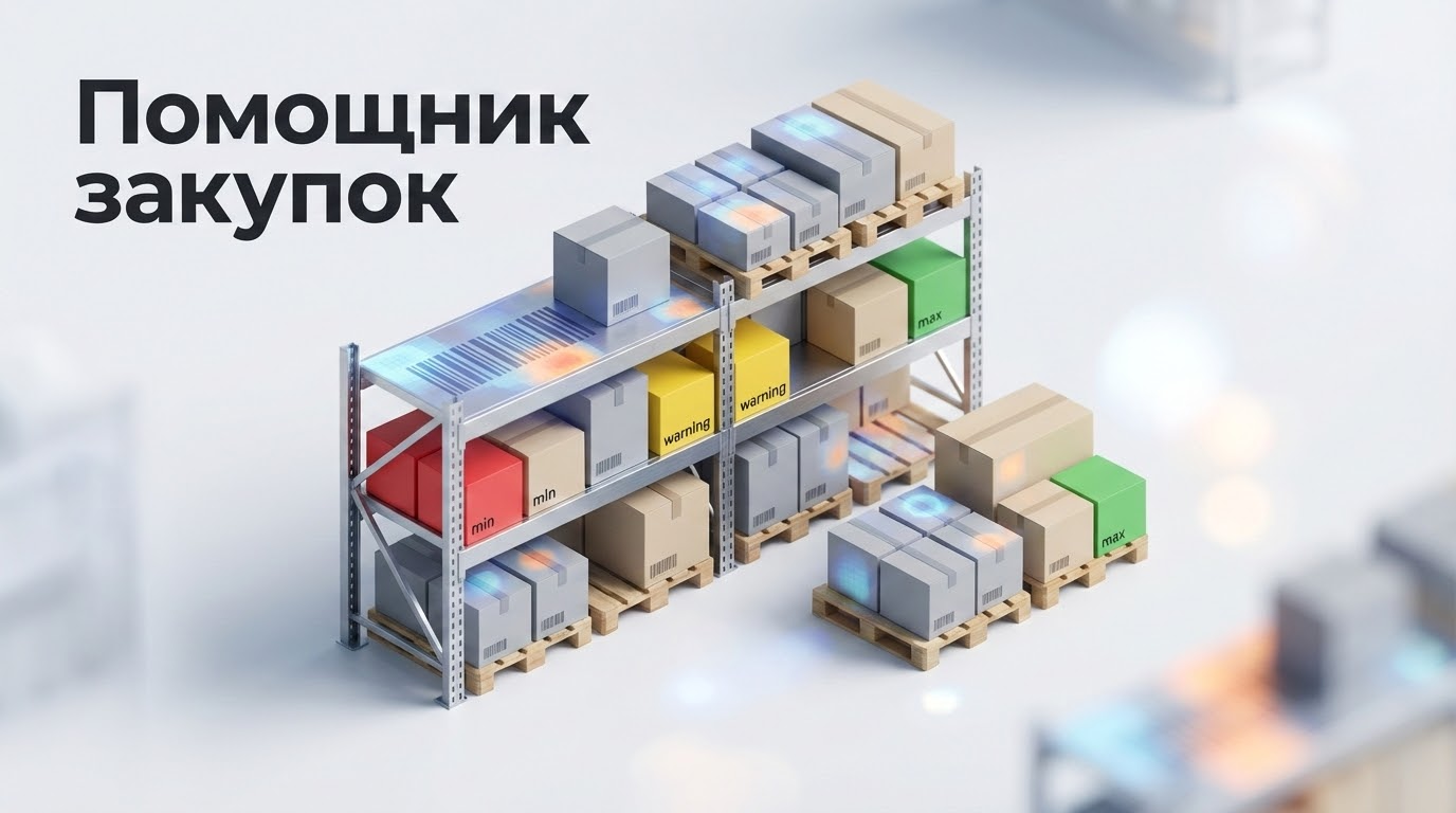 Помощник закупок: настройка min/max и точки заказа товара